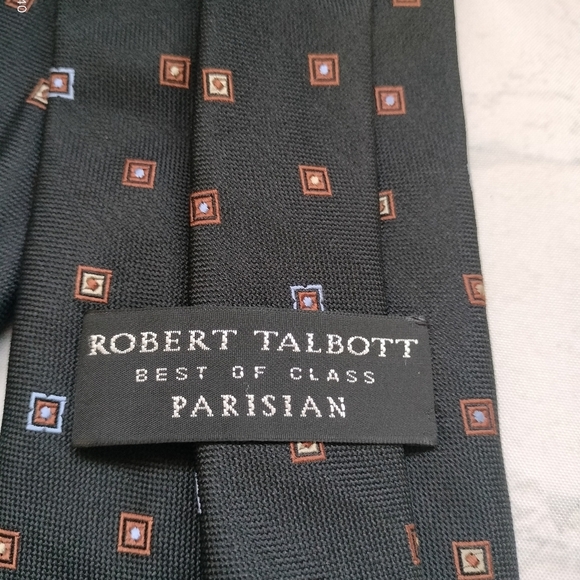 Robert Talbott Men's Silk Necktie Geometric Square Handsewn Finest Silk Classic - Picture 5 of 11